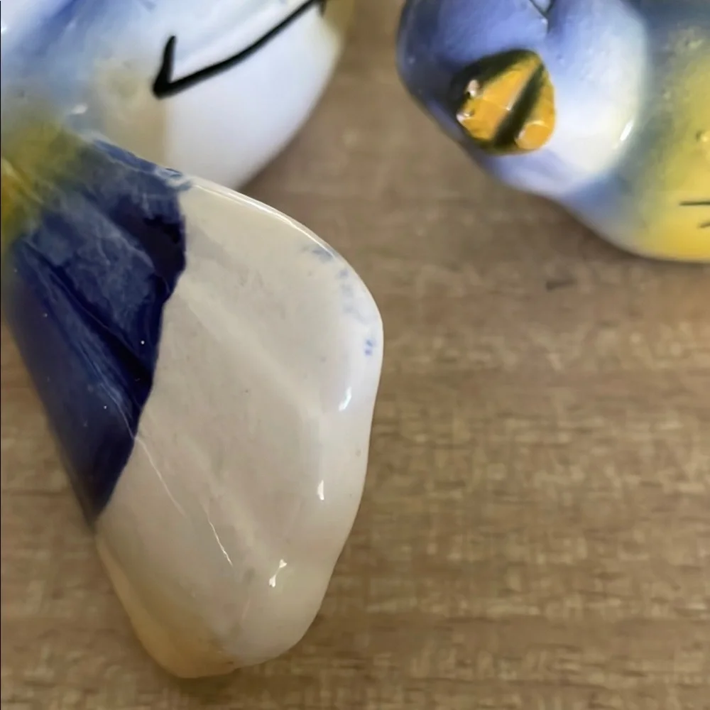 Vintage Ceramic Blue Birds Mother and Baby Wall Hangers - Picture 4 of 10